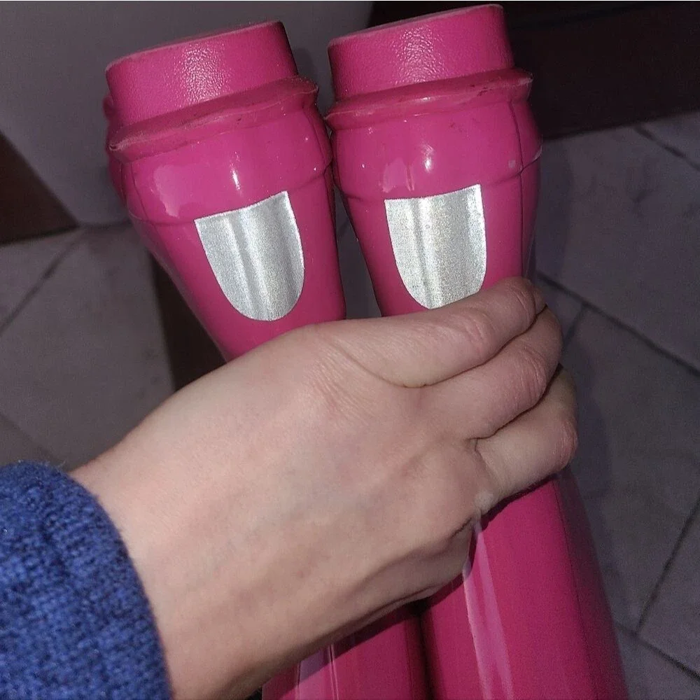Hunter Tall Shiny Pink Rain Rubber Shiny Vibrant Pink Waterproof Boots Women 5